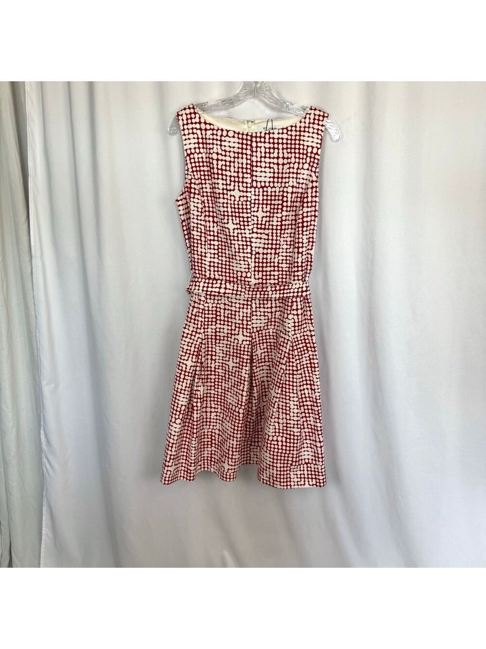 St. John Collection MidiDress Women's 10 Fit & Flare Red & White Sleeveless - Picture 13 of 13